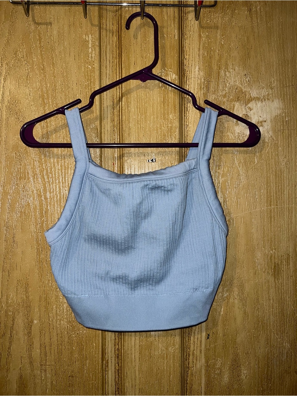 Light Blue Aerie Women's Ribbed Square Neck bralette. Size XXL